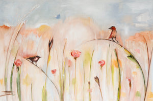"Broken Morning" Floral landscape oil painting. Artwork perfect for living room or bedroom